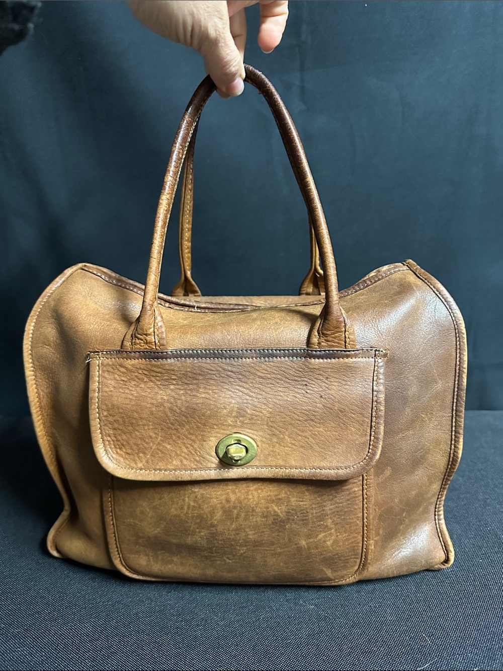 ๐ Rare 60โs Bonnie Cashin Coach Safari-style satchel/carryall British Tan - Picture 7 of 17